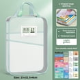 thumbnail image 2 of L-shaped subject classification bag, transparent document bag, zipper style exam preparation bag, archive paper storage bag, 6 pieces, 2 of 5