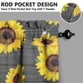thumbnail image 5 of Kitchen Curtains 24 Inch Short - 3 Panel Set, Boho Sunflower Butterfly Floral Print, Rod Pocket Window Curtain for Rustic Farmhouse, Country Vintage Summer Decor, Easy Wash, 5 of 6