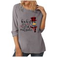thumbnail image 1 of Hauts à Manches Longues pour Femmes Mode Noël Femme Col Rond T-Shirt à Manches Longues Imprimé Blouse Ample Hauts T-Shirts à Manches Longues pour Femmes T-Shirts d'Été pour Femmes, 1 of 5