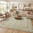 thumbnail image 2 of KAROSA 5'x8' Vintage Machina Washable Area Rug, Soft Low Pile Rug with Non-Slip TPR Backing,Khaki, 2 of 7