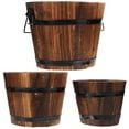 thumbnail image 3 of FONWILYO 3Pcs Vintage Wooden Flower Pot Planter for Decor 12X9X10in, 3 of 8