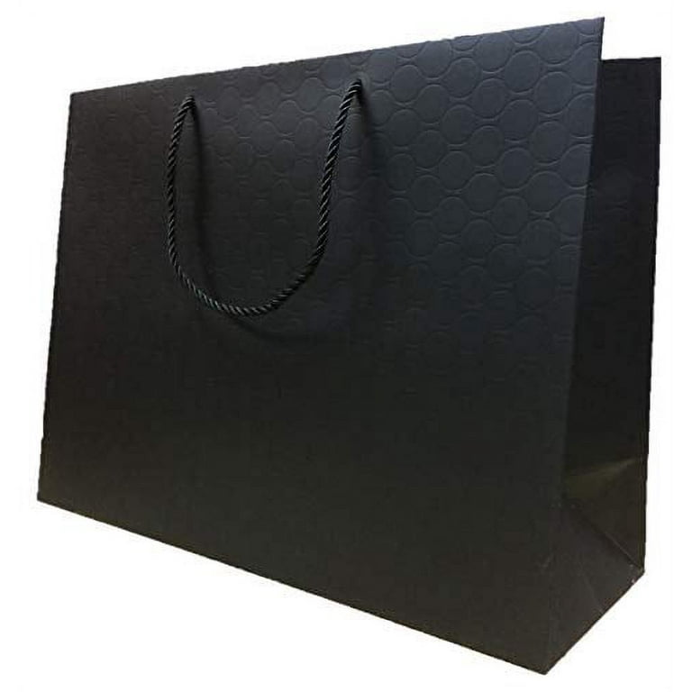 100PC Black Paper Bags with Handles 16X6X12 Inch Large Kraft Gift Bag Bulk  Groce