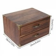 thumbnail image 4 of LAMIRO Desk Organizer with Drawers Wooden Storage Box Desktop Storage Home Storage Drawer Box (Two Drawers), 4 of 4