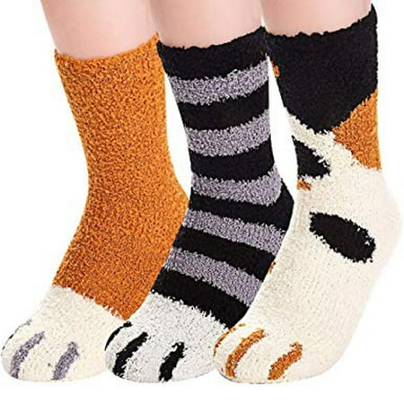 

12 pairs * Women Fashion Lovely Cat Claw Coral Thickening Fuzzy Middle stockings Socks socks for women