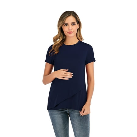 

2022 New Breastfeeding Maternity Clothes Aliexpress Amazon European And American Women S Clothing T-Shirt Round Neck Pullover Short Sleeve Top