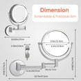 thumbnail image 2 of GURUN Wall Mounted Hardwired Makeup Mirror with 3 Tones Dimmable LED Lights 10x Magnifying Mirror with Touch Control for Bathroom Bedroom 13" Extendable Arm Direct Wire, 2 of 6