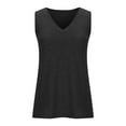 thumbnail image 4 of Wyobmus Tank Tops for Women 2025 Sleeveless V Neck Side Slit Summer Causal Tops Loose Fit Basic Flowy Cute Long Shirts S-2X Black, 4 of 4