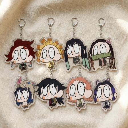 Demon Slayer Acrylic Keychain, Goofy Anime Meme Charm, Manga Bag Accessory (1 keychain)