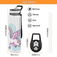 thumbnail image 3 of Unicorn and Stars Sports Water Bottle Portable Travel Mug 32oz BPA Free Leak Proof Straw Transparent Tritan for Gym Yoga Cycling Camping, 3 of 7