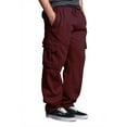 thumbnail image 3 of Victorious Men's Heavyweight Fleece Relaxed Lounge Cargo Sweatpants - Burgundy - 4X-Large, 3 of 4