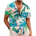 thumbnail image 1 of Mens Printing Button Casual Short Sleeve Turndown Collar Blouse Shirt, 1 of 3