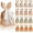 Khaki 12PCS+Strap, variant on Boho Bow Bunny Goodie Bags for Egg Hunts, DIY Bunny Gift Boxes with Neutral Bow Ribbon, Spring Party Favor Bags for Classroom Treats and Easter Gifts For Classroom Trefor Classrofor