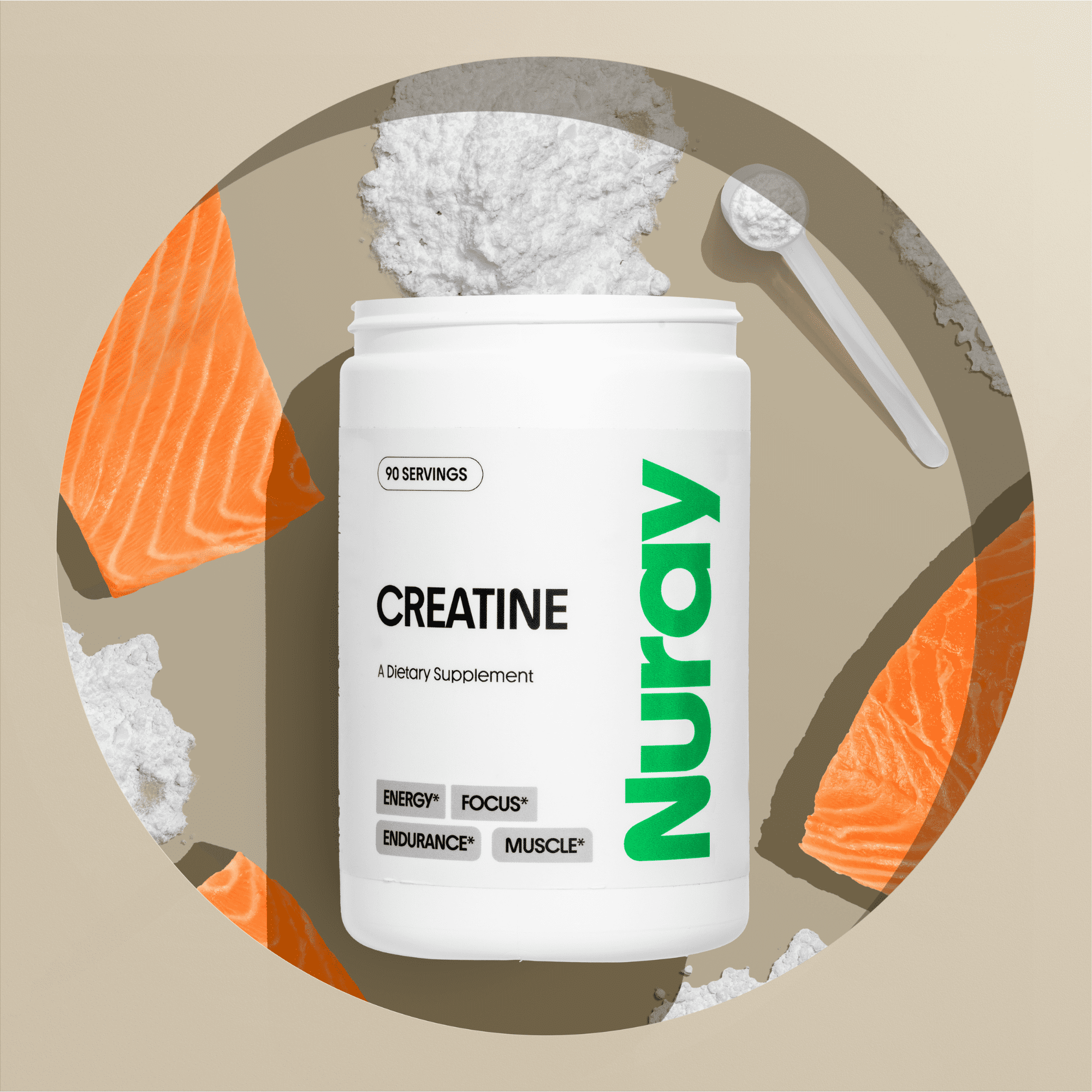 Nuray Creatine Monohydrate Powder Unflavored, 90 Servings, Fitness Supplement, Vegetarian, Gluten-Free