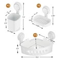 thumbnail image 4 of Shower Caddy Suction Cup 2 Pack, Shower Organizer Removable Bathroom Shelf, Storage Suction Powerful Max Hold 22lbs Bathroom Caddy Waterproof Holder, White, 4 of 6