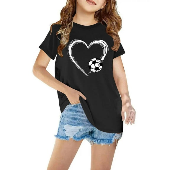 Lisbinx Clothes for Girls 7-8 Trendy Graphic Tee Tops Crew Neck Short Sleeve Tee Tops for Kids Limited Time Offer