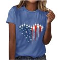 thumbnail image 4 of Camisetas de Manga Corta para las Mujeres, Blusa de Manga Corta de la Moda Del Día de la Independencia Hecha de Poliéster Cómodo para la Primavera Verano, Blusas de Manga Corta para las Mujeres, 4 of 7