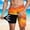 #0385-Orange, variant on Ceisia Men Double Layer Abstract Floral Quick Dry Swim Trunks Elastic Waist Summer Beach Bottoms Light Blue M Gift