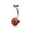 Red, variant on 14GA Snake Eye Inlaid 316L Surgical Steel Naval Belly Button Ring