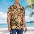 thumbnail image 3 of Honeii Animal Leopard Print Men’s Hawaiian Shirt,Classic Button-Down Short Sleeve Shirt, for Beach, Vacation, and Outdoor Activities,Medium, 3 of 7
