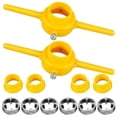 thumbnail image 1 of 12Pcs PVC Thread Maker Tool, Pipe Threader Plumbing Tool Kit Reusable Round PVC Pipe Threader Set+1/2in,3/4in,1in Dies, 1 of 5