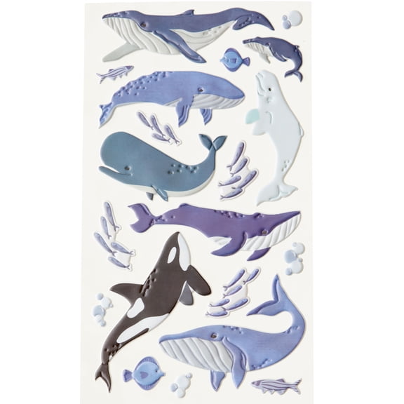Recollections Whales Dimensional Stickers, 12 Pack