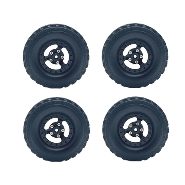 Juego de 4 ruedas y neumáticos para coche RC con esponja interior, actualización para MN82 D90 D91 Negro