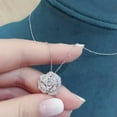 thumbnail image 2 of Romantic Rose 925 Silver Necklace Pendant Cubic Zirconia Wedding Jewelry Gift, 2 of 3