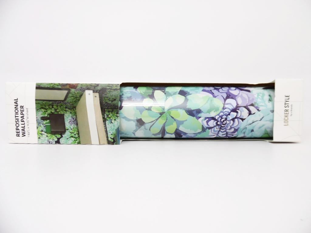 U-Brands Repositionable Locker Wallpaper Green/Purple Succulents 