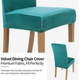 thumbnail image 4 of Velvet Stretch Dining Room Chair Covers, Soft Removable Washable Dining Chair Covers, Set of 2, Peacock Blue, 4 of 7