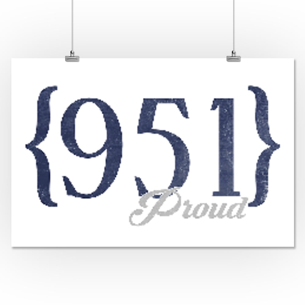 Pomona California 951 Area Code Blue Lantern Press Artwork