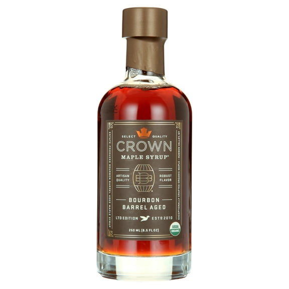 Crown Maple Bourbon Barrel Aged Organic Syrup, 8.5 Fl Oz