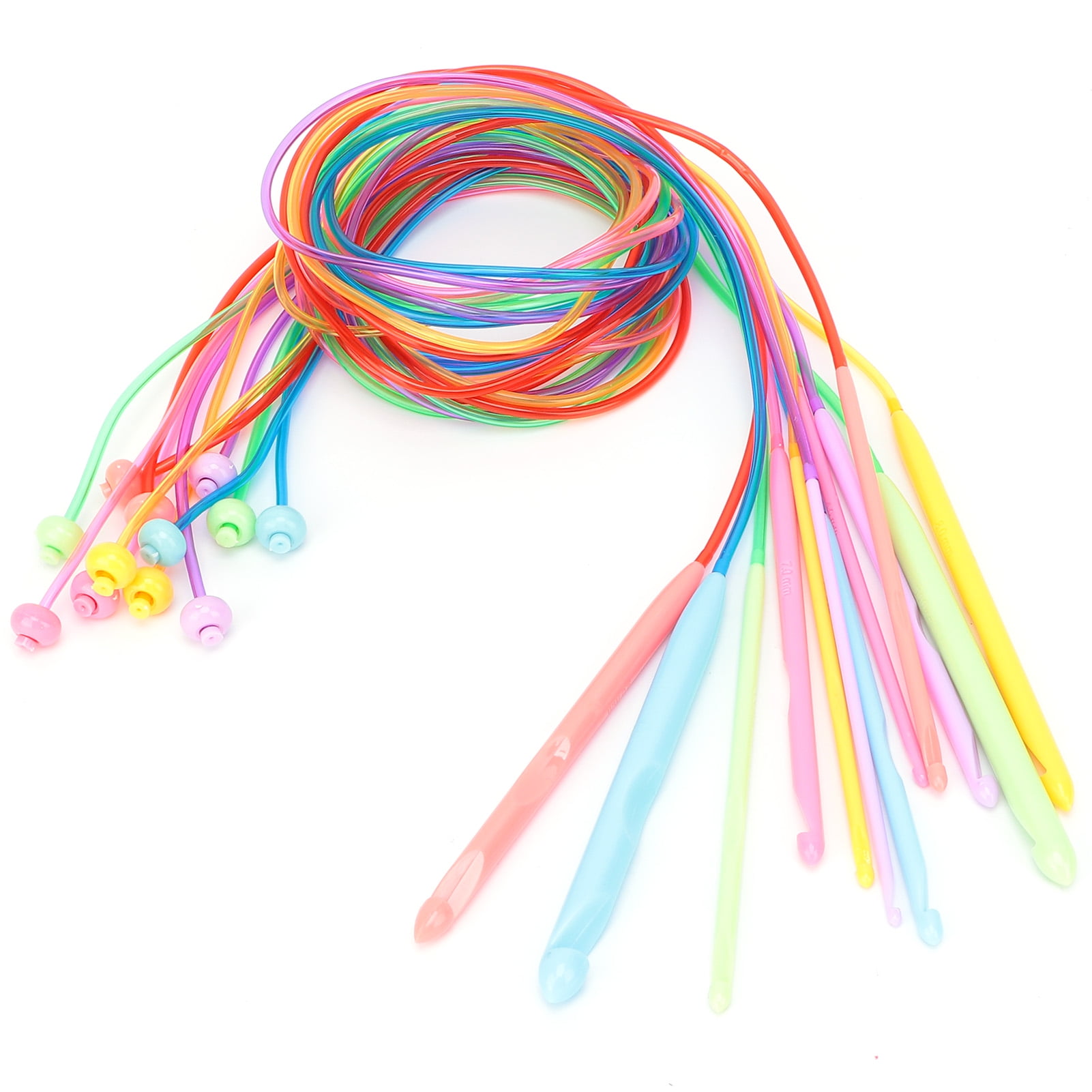 Zerone Sweater Needles,12Pcs Afghan Carpet Crochet 12 Sizes Multi‑Color Pipe Plastic ABS Sweater Needles For Knitting Lover,Crochet Hooks