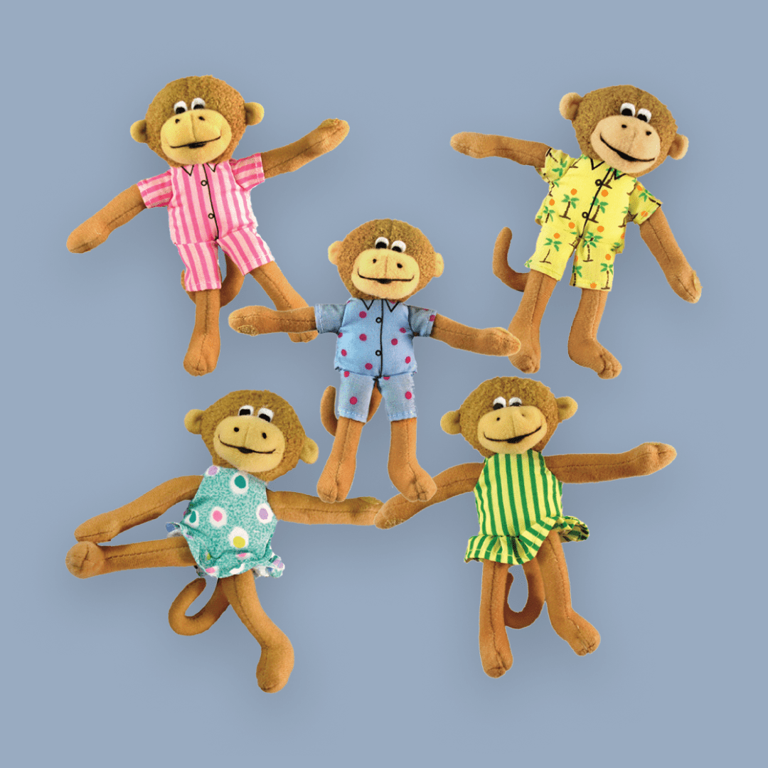 Five Little Monkeys 5" Finger Puppet Playset