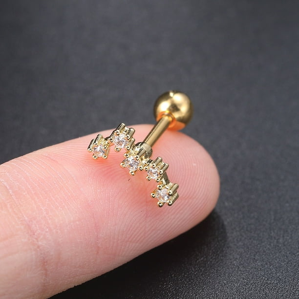 1PC Pendientes De Piercing De Oreja Para Mujeres Circón Estrella Tragus Hélice Accesorios Para El Cuerpo Joyería CC00