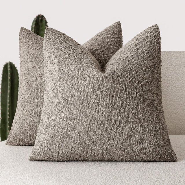 Fundas de cojín Foindtower texturizadas Boucle, 50 x 50 cm, paquete de 2