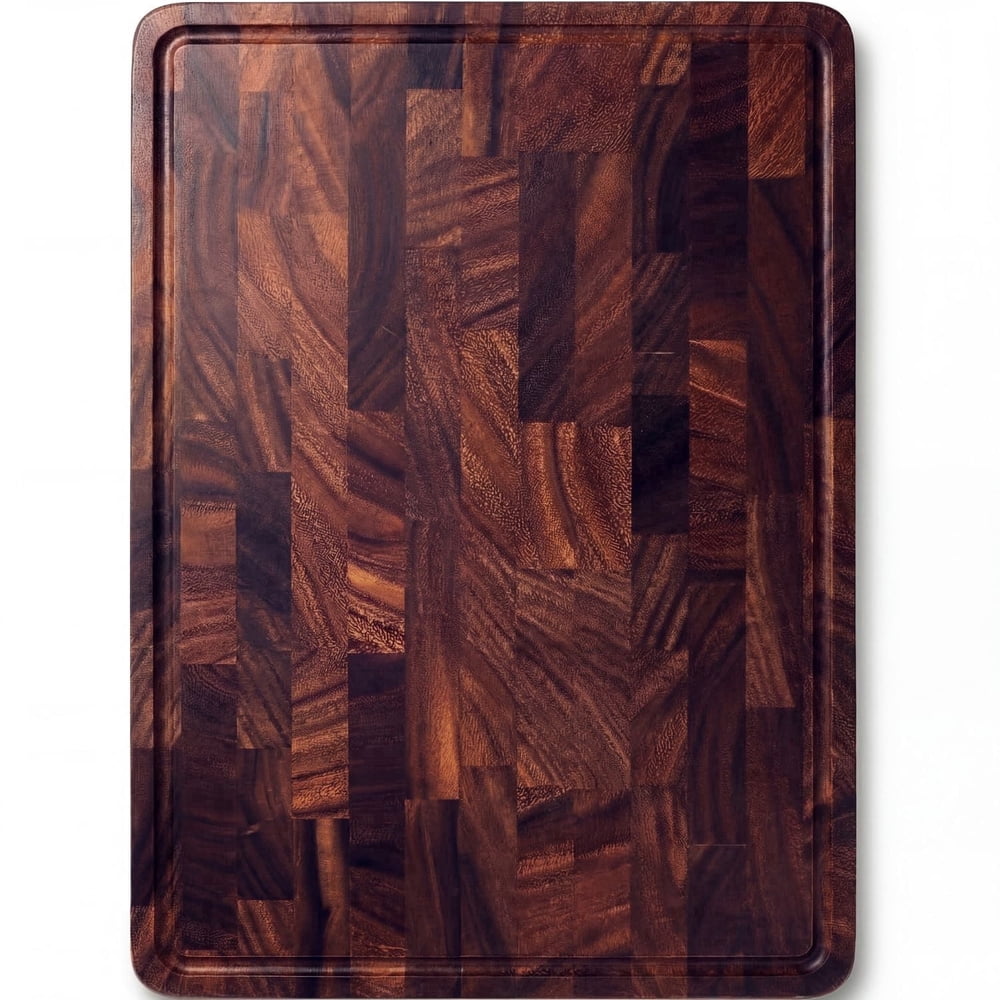 Babilonia Walnut Cutting Board - 17" x 13" x 1" Wood Chopping Board with Juice Groove and Handle (Oil Bottle Included)