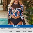 thumbnail image 2 of Womems Swimsuits Long Sleeve Two Piece Rash Guard UV Protection Crop Top Bathing Suits, 2 of 7