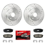 APF Rear Brake Kit for Ford Mustang 2011-2014 Drilled and Slotted Rotors w/ Ceramic Pads