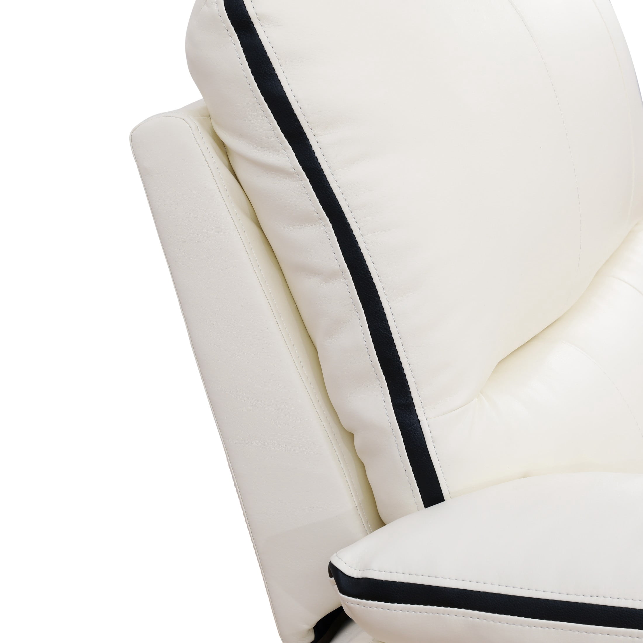 Aukfa 41" Manual Recliner Sofa Chair for Living Room, Home Theater Reclining, Leather, White