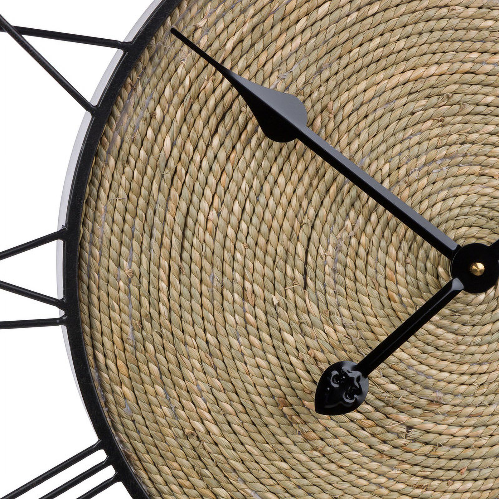 Aveline Black Rattan Center Round Wall Clock