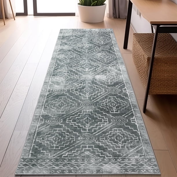 Alfombra Jal runner Marroquí Jinchan 61x152 cm Gris Oscuro Antideslizante