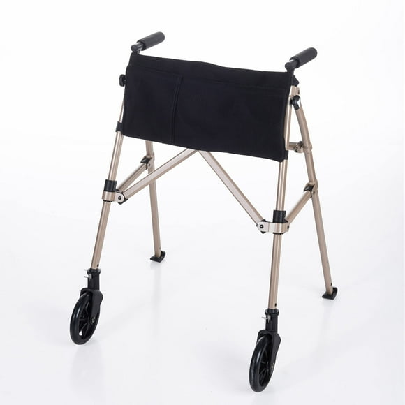 Andador Stander Wonder Walker Plus, ligero y plegable, con ruedas, deslizadores y bolsa, para adultos y personas mayores. Andador plegable EZ Fold-N-Go con ruedas, deslizadores y bolsa. Andador estánd