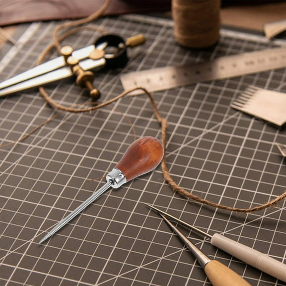 NICEXMAS Book Binding Tools Bookbinding Scratch Awl Tool Leather Working Tools Shoe Repair Awl Brown 11.90X2.50X2.50CM