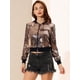thumbnail image 2 of Top de lentejuelas brillante Allegra K para mujer chaqueta de bombardero Negro oro XL, 2 of 6