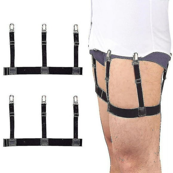 1 Pair Men Shirt Stays Shirt Darters For Men Elastic Adjustable Shirt Holders Shirt Stays With Locking Non-slip Clips