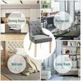 thumbnail image 6 of HomCom Dining Chair, Set of 2, Light Gray, 6 of 9