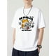 thumbnail image 1 of Camiseta de algodón transpirable para hombre con estampado divertido de gato, informal, de verano, lavable a máquina., 1 of 7