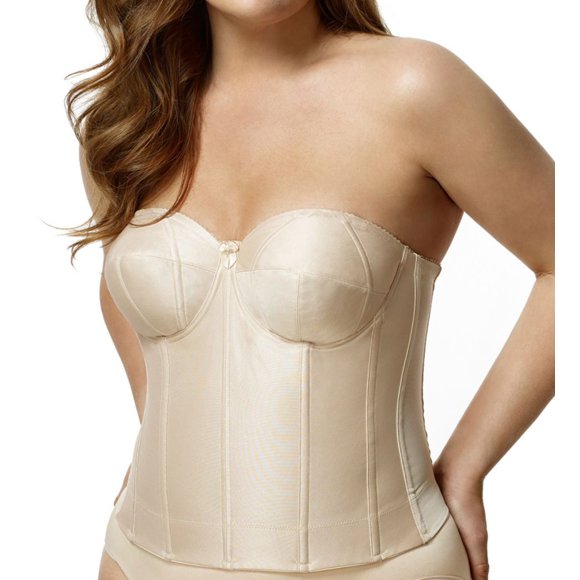 Women's Elila 6421 Long Strapless Longline Bra (Nude 40H)