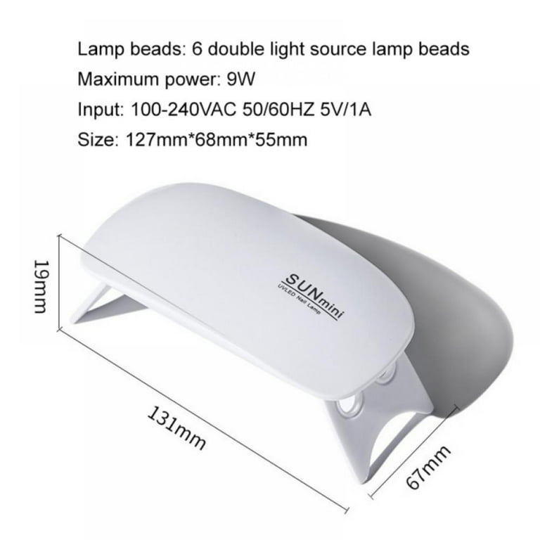 6W UV Resin Lamp Gel Nail Polish Dryer Gel Curing Light Manicure