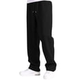 thumbnail image 4 of LNZGNM Men's Straight Leg Sweatpants Casual Elastic Drawstring Waist Open‑Hem Daily Workout Wear with Deep Side Pockets, Black (S), 4 of 6